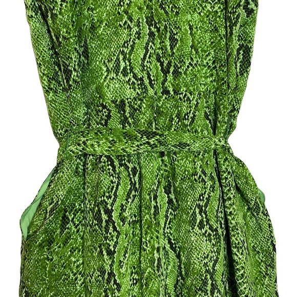L'Agence Jaelyn Camisole Jumpsuit Silk Green Snakeskin Cropped Wide Leg 2 - Picture 10 of 15